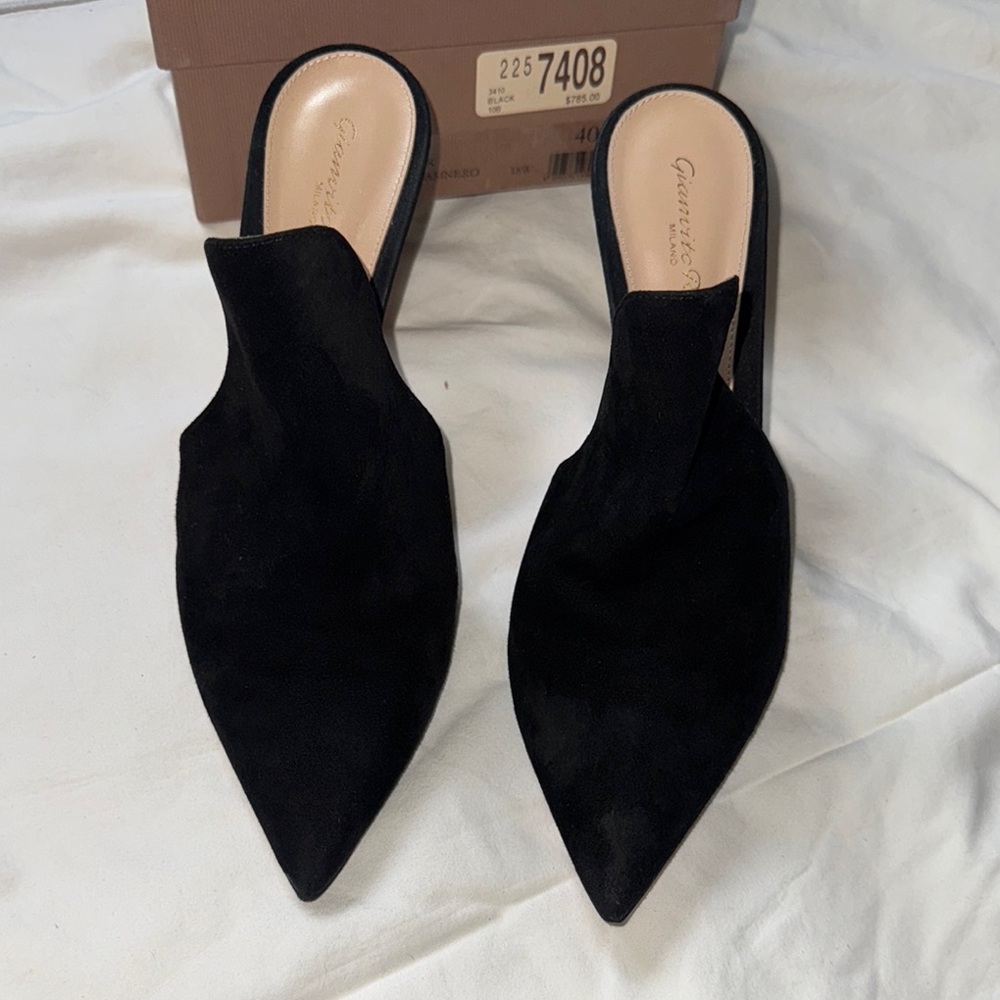 Gianvito Rossi Black Mules Sleek Minimalist Design